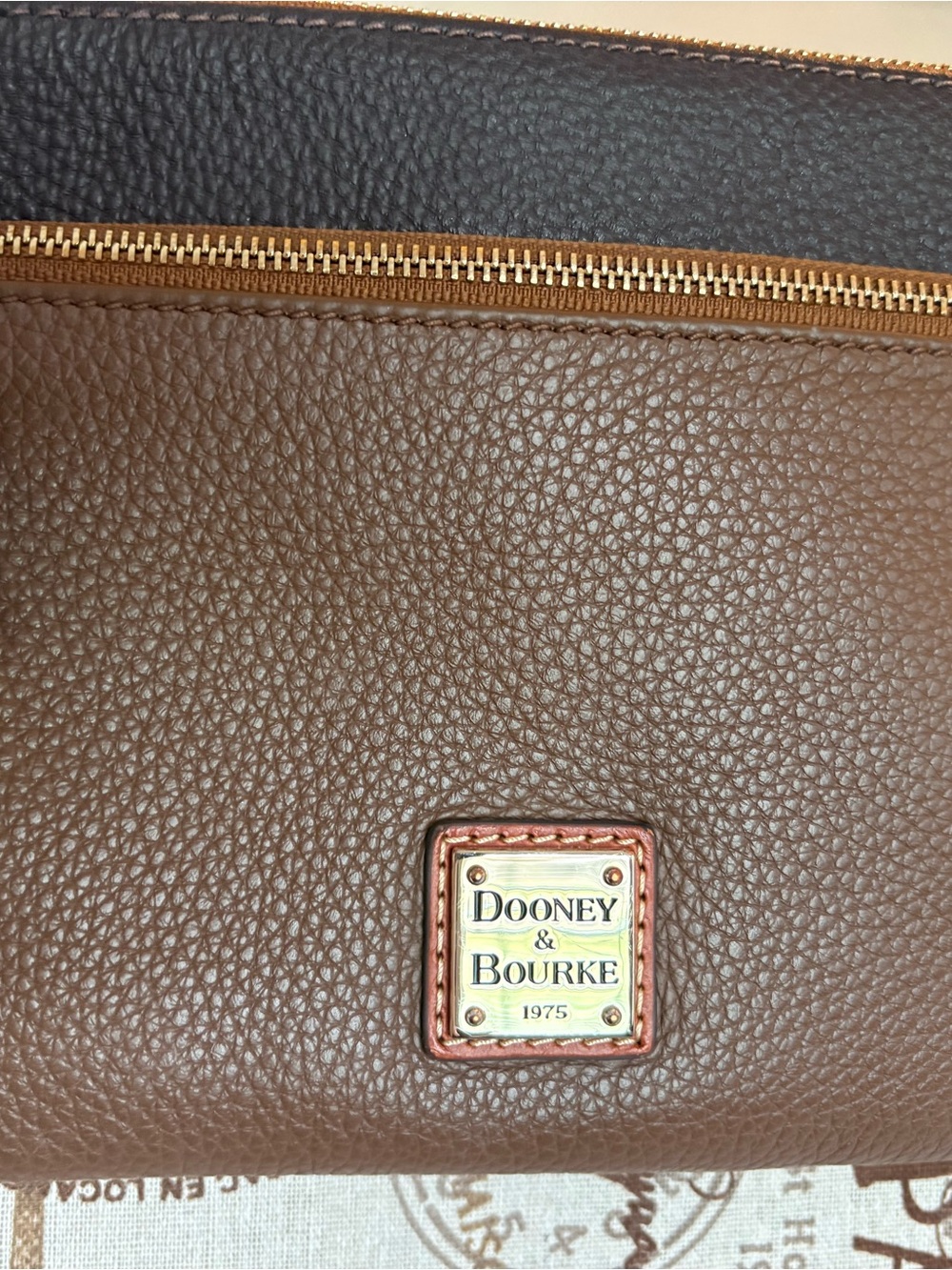 Dooney & Bourke Pebble Leather Brown and Black Crossbody Bag - Picture 7 of 15